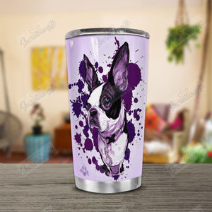Tumbler Personalized Boston Terrier Purple Gs-Cl-Ml0604 Stainless Steel Tumbler Customize Name, Text, Number - Love Mine Gifts