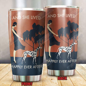 Tumbler Personalized Vintage Girl She Lived Happily Dalmatian Gs-Cl-Ml3003 Stainless Steel Tumbler Customize Name, Text, Number - Love Mine Gifts