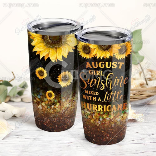 Tumbler Personalized August Girl Sunshine Mixed With Little Hurricane Gs-Cl-Ml0503 Stainless Steel Tumbler Travel Customize Name, Text, Number, Image - Love Mine Gifts