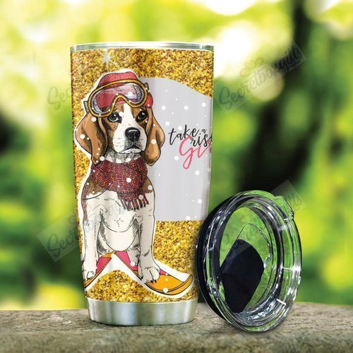Tumbler Personalized Beagle Skiing Gs-Cl-Ml0704 Stainless Steel Tumbler Customize Name, Text, Number - Love Mine Gifts