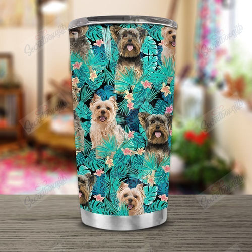 Tumbler Personalized Yorkshire Terrier Tropical Gs-Cl-Dt1703 Stainless Steel Tumbler Customize Name, Text, Number - Love Mine Gifts