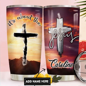 Tumbler Jesus Cross Personalized Dna2611005 Stainless Steel Tumbler Travel Customize Name, Text, Number, Image - Love Mine Gifts