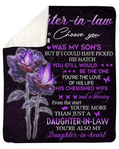 You're My Daughter-In-Heart Fleece Blanket - Gift For Daughter In Law
