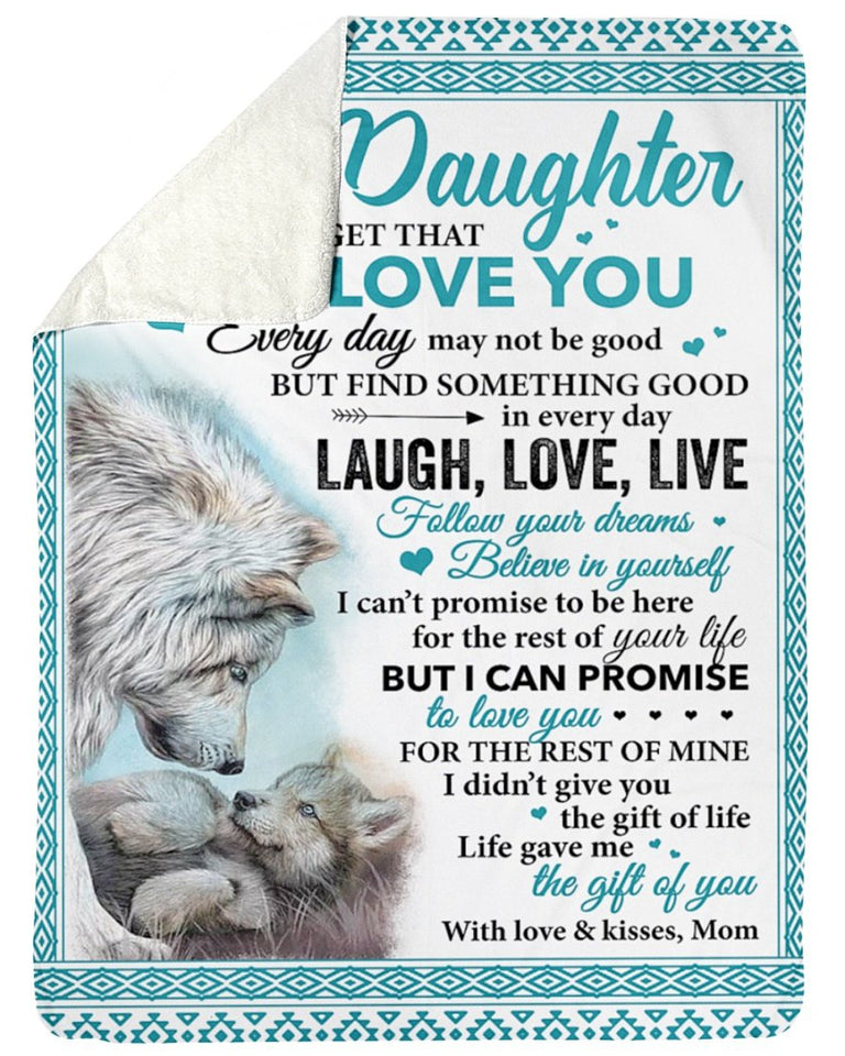 Never Forget That I Love You-Wolf Mom To Daughter Fleece Blanket