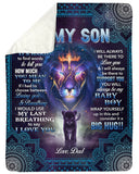 Lion To My Son Sometimes Its Hard To Find Words - Dad Fleece Blanket - Gift For Son