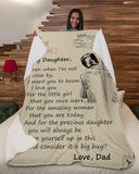 Letter To My Daughter, Even When I'm Not Close By Fleece Blanket - Gift For Daughter