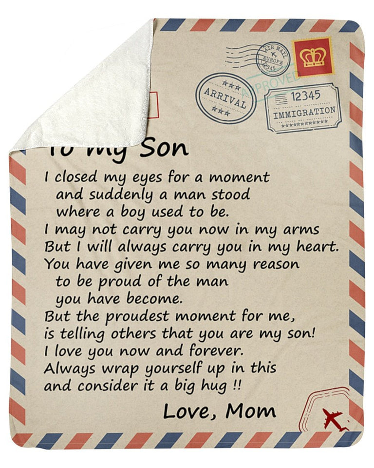To My Son I Closed My Eyes - Mom Fleece Blanket - Gift For Son
