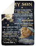 Lion To My Son Sometimes It's Hard To Find - Dad Fleece Blanket - Gift For Son