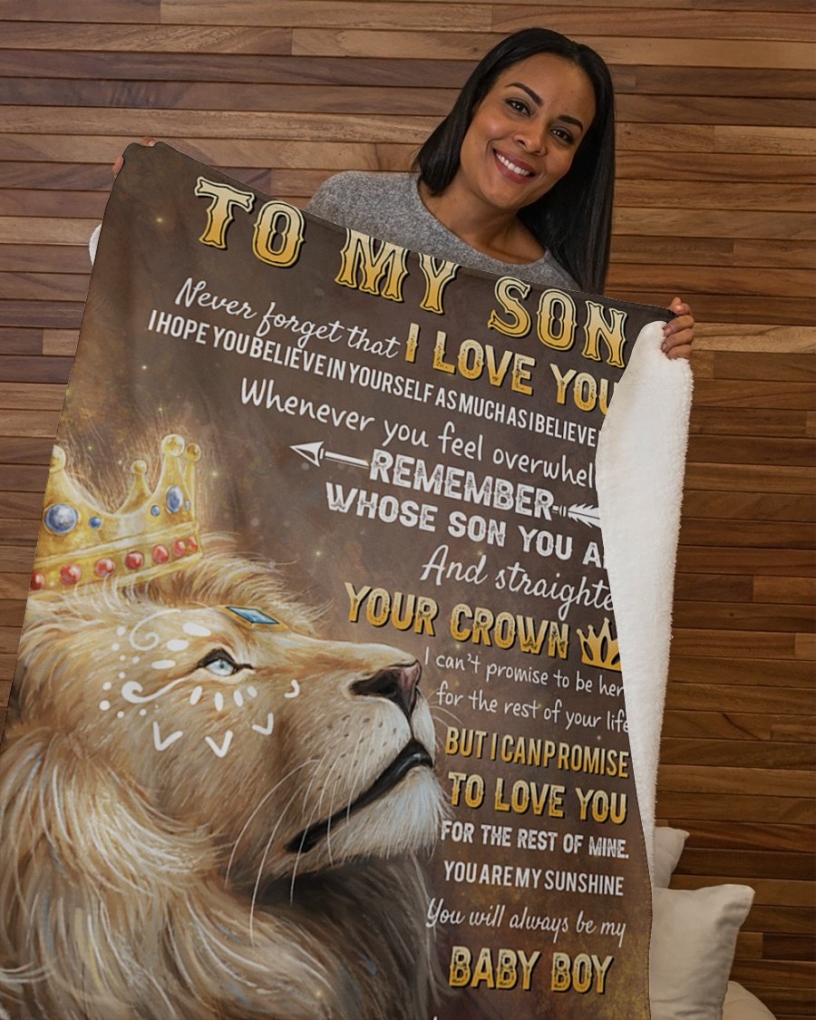 Lion King Never Forget I Love U-Mom To Son Fleece Blanket