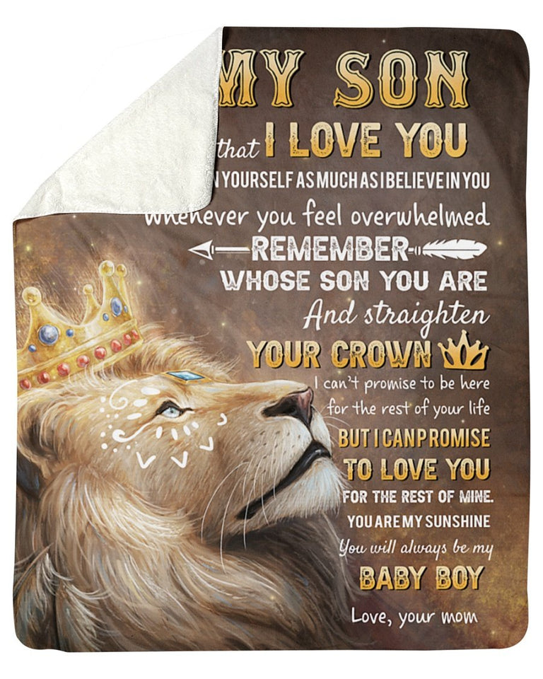 Lion King Never Forget I Love U-Mom To Son Fleece Blanket