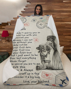 To My Wife Fleece Blanket