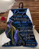 Wolf To My Daughter Never Forget That I Love You, Mom Fleece Blanket - Gift For Daughter