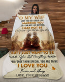 Fleece Blanket I Didn't Marry U So I Could Live With U - To Wife Personalized Custom Name Text Fleece Blanket Print 3D, Unisex, Kid, Adult - Love Mine Gifts