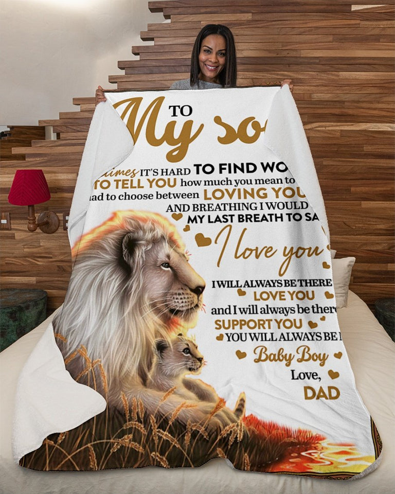Lion To My Son Sometimes It Hard To Find Dad Fleece Blanket