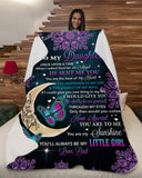 Moon To My Daughter Once Upon A Time Angel Dad Fleece Blanket