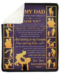 Thanks For All Special Little Things You Do - Daughter To Dad Fleece Blanket - Gift For Dad