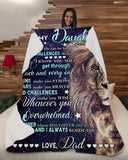 To My Daughter Dad Lion Challenges Blanket Fleece Blanket