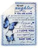 Mom To My Daughter Butterfly Blanket Fleece Blanket