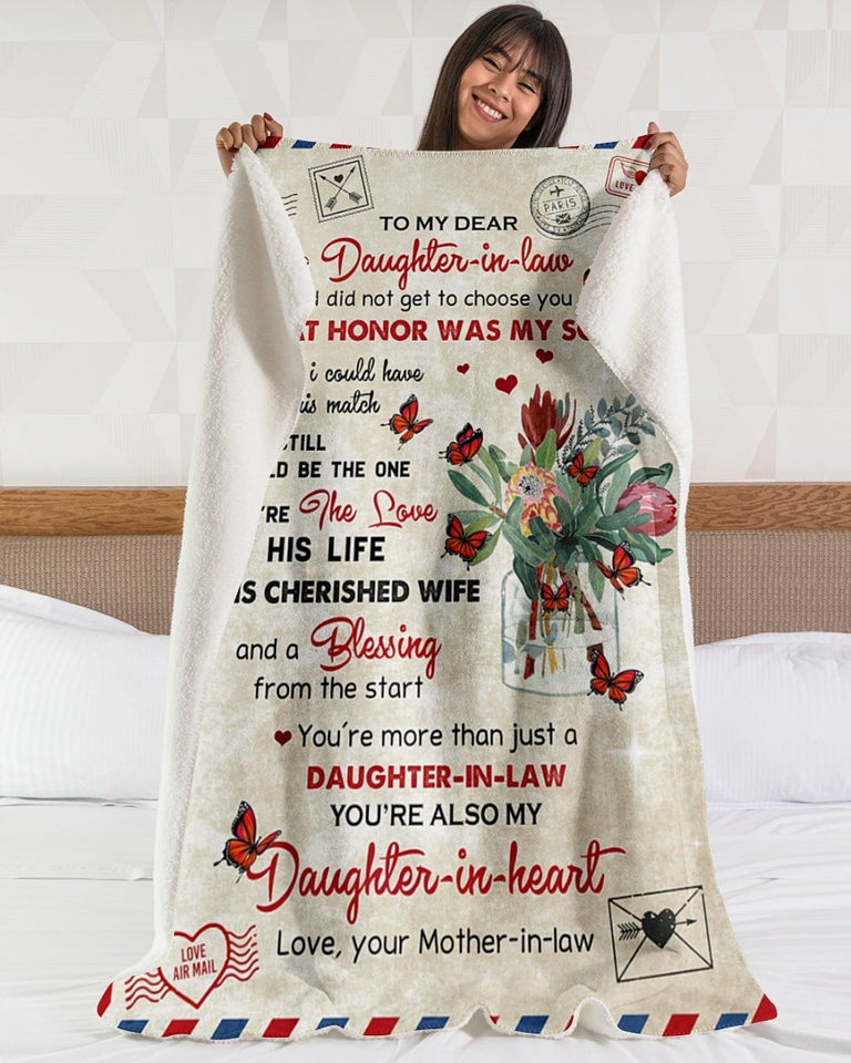 Daughter In Law Mother In Law Fleece Blanket