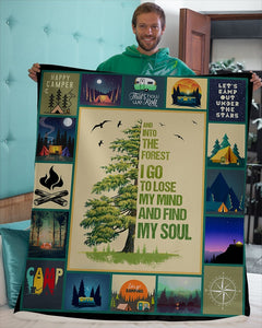 Fleece Blanket Camping Fleece Blanket Print 3D, Unisex, Kid, Adult Into The Forest - Love Mine Gifts