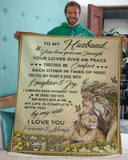 To My Husband Love You Forever Lion Blanket Fleece Blanket