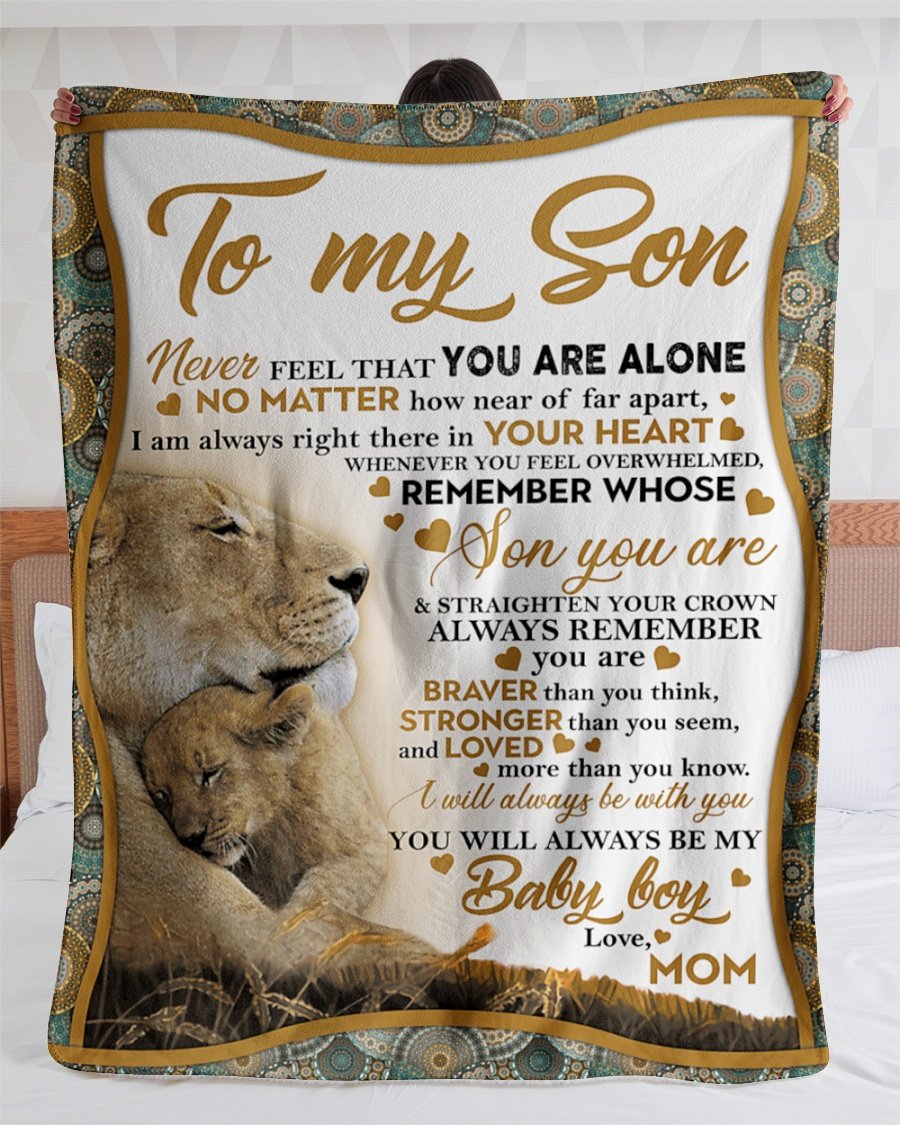 To My Son Mom Lion Never Feel Fleece Blanket