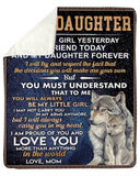 To My Daughter Blanket Wolf My Friend Fleece Blanket