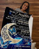 My Daughter Butterfly Moon Back Love Mom Blanket Fleece Blanket