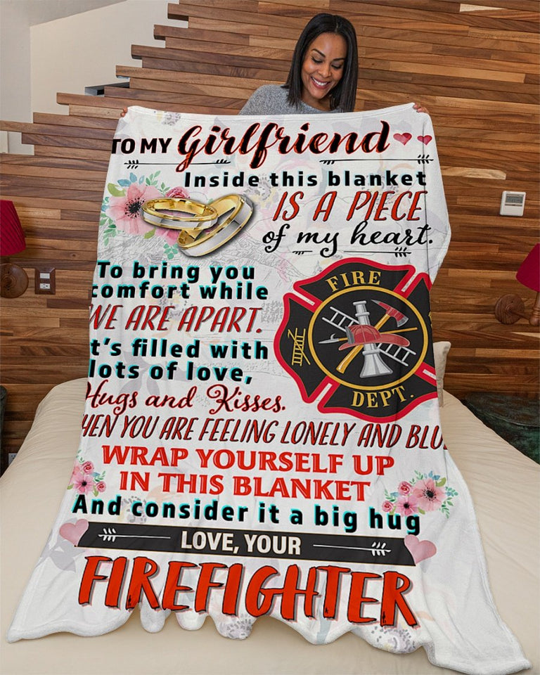 Firefighter's Girlfriend- Premium Fleece Blanket