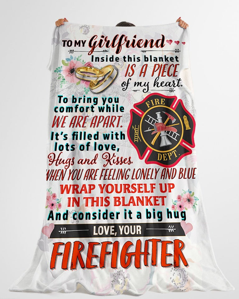 Firefighter's Girlfriend- Premium Fleece Blanket