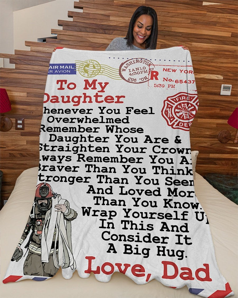Firefighter's Daughter Premium Fleece Blanket
