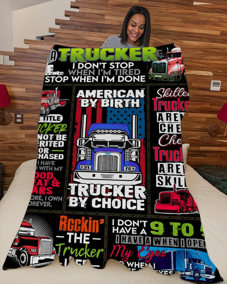 Trucker Premium Fleece Blanket