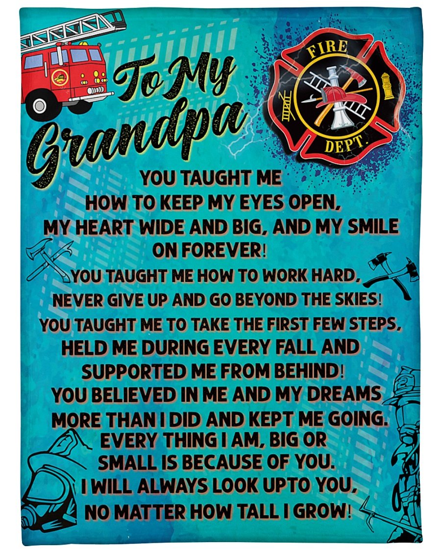 Firefighter's Grandpa Premium Fleece Blanket