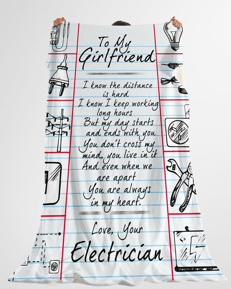 Electrician's Girlfriend Premium Fleece Blanket