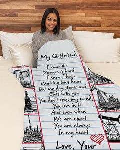 Oilfield Man's Girlfriend Premium Fleece Blanket