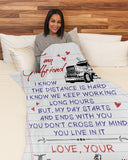 Trucker's Girlfriend Premium Fleece Blanket