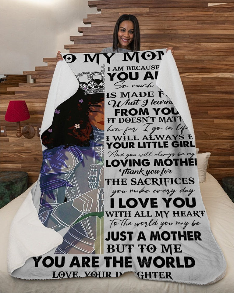 To My Mom Sherpa Fleece Blanket