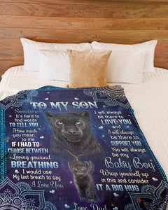 Lion To My Son Sometimes It's Hard-Dad Fleece Blanket