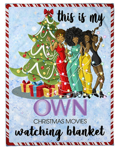 Black Friends Own Christmas Movies Watching 2 Fleece Blanket