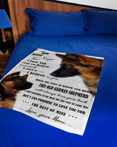 Dog Blanket - German To My Son Fleece Blanket