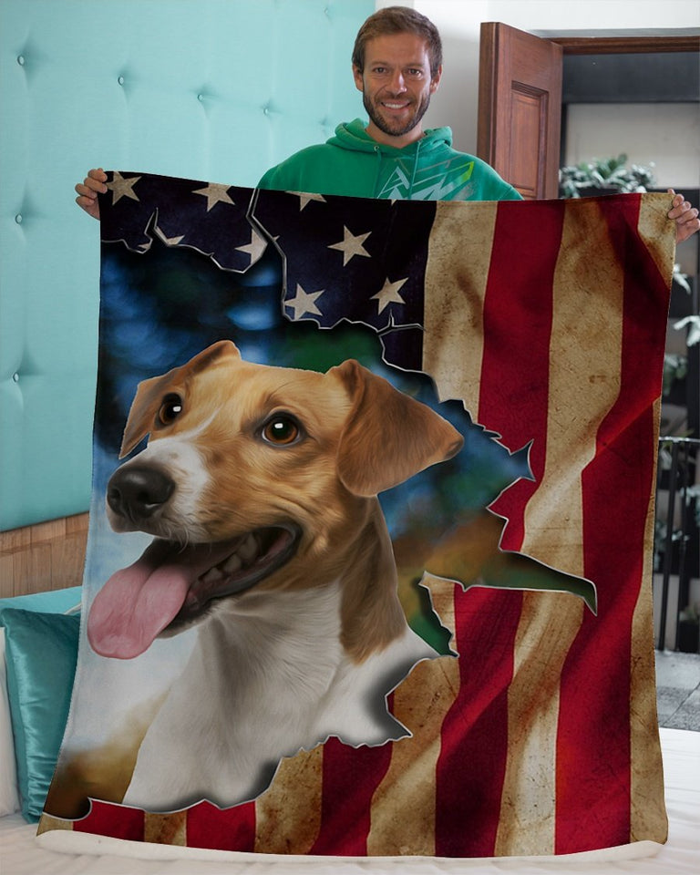 Dog Blanket - Jack Russell America Sherpa Fleece Blanket