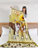 Dog Blanket - You Are My Sunshire Bullterrier Dog Fleece Blanket