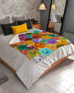 Fleece Blanket Dog Fleece Blanket Print 3D, Unisex, Kid, Adult - Poodle Multi Sherpa - Love Mine Gifts