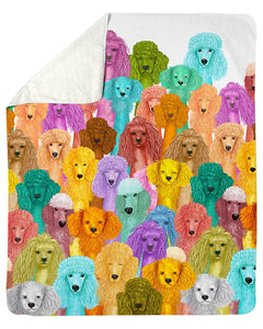 Fleece Blanket Dog Fleece Blanket Print 3D, Unisex, Kid, Adult - Poodle Multi Sherpa - Love Mine Gifts