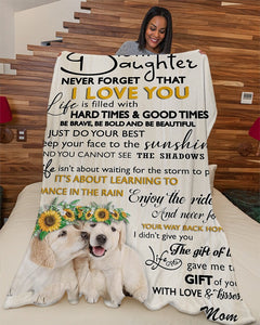 Dog Blanket - I Love You Golden Retriver Dog Fleece Blanket