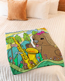 Fleece Blanket Dog Personalized Custom Name Date Fleece Blanket Print 3D, Unisex, Kid, Adult - Cocker Spaniel Cartoon - Love Mine Gifts