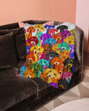 Fleece Blanket Dog Personalized Custom Name Date Fleece Blanket Print 3D, Unisex, Kid, Adult - Dachshund Mullti - Love Mine Gifts