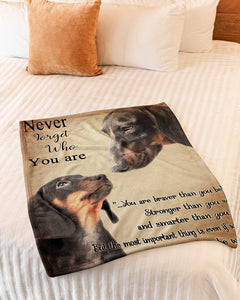 Dog Blanket - Dachshund Never Forget Fleece Blanket