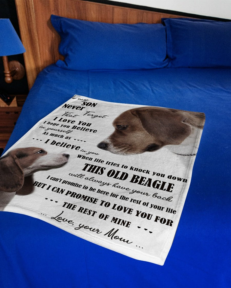 Dog Blanket - Beagle To My Son Fleece Blanket