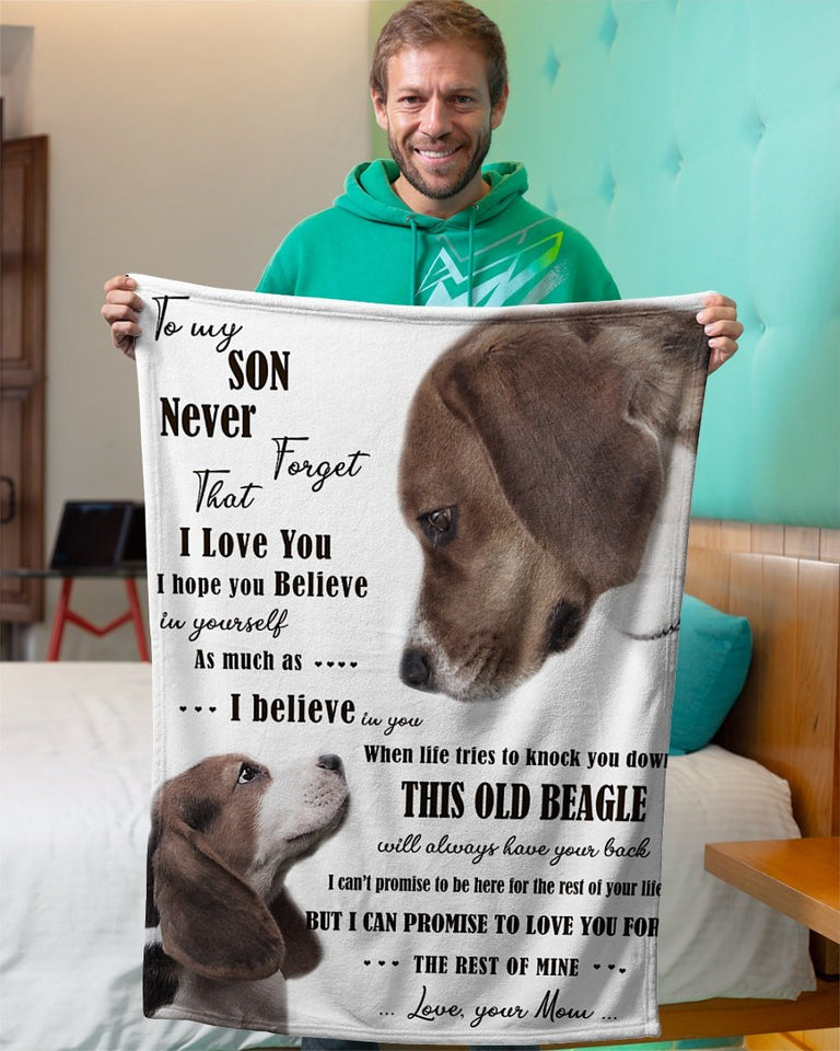 Dog Blanket - Beagle To My Son Fleece Blanket
